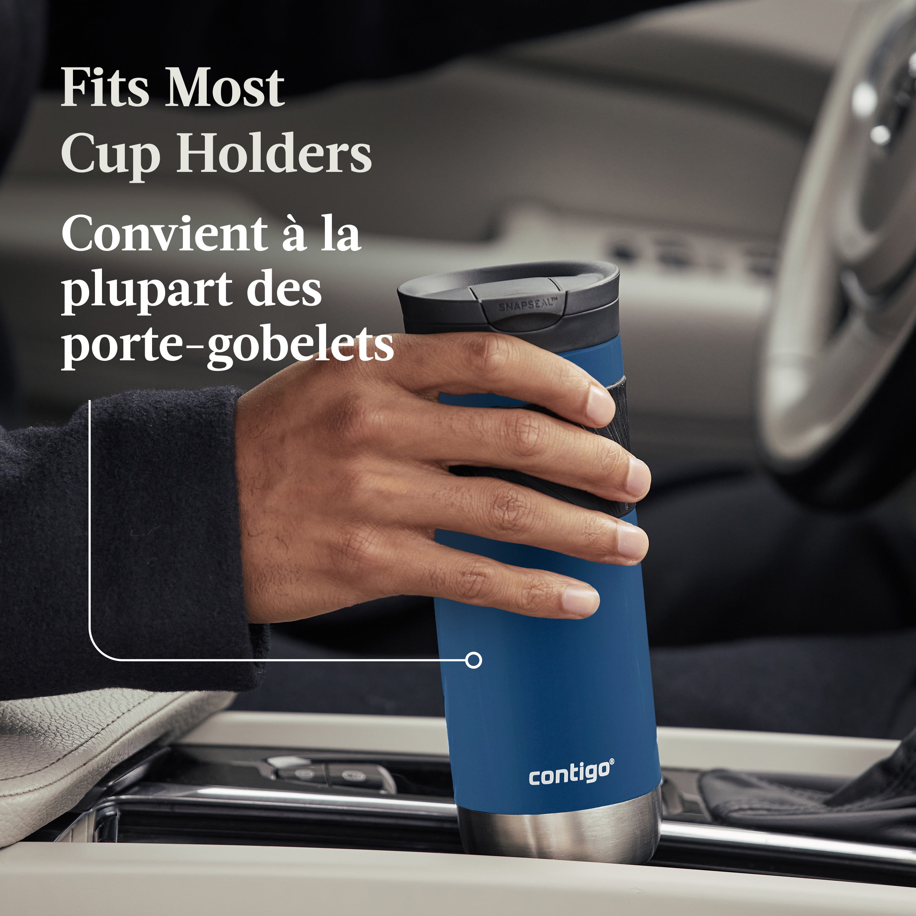 Contigo Byron 2.0 Stainless Steel Travel Mug with SNAPSEAL Lid and Grip, 20 oz (591 ml), Blue Corn Light, 1 Count