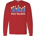 thumbnail image 3 of Inktastic Happy Hanukkah with Lit Candles Long Sleeve T-Shirt, 3 of 5