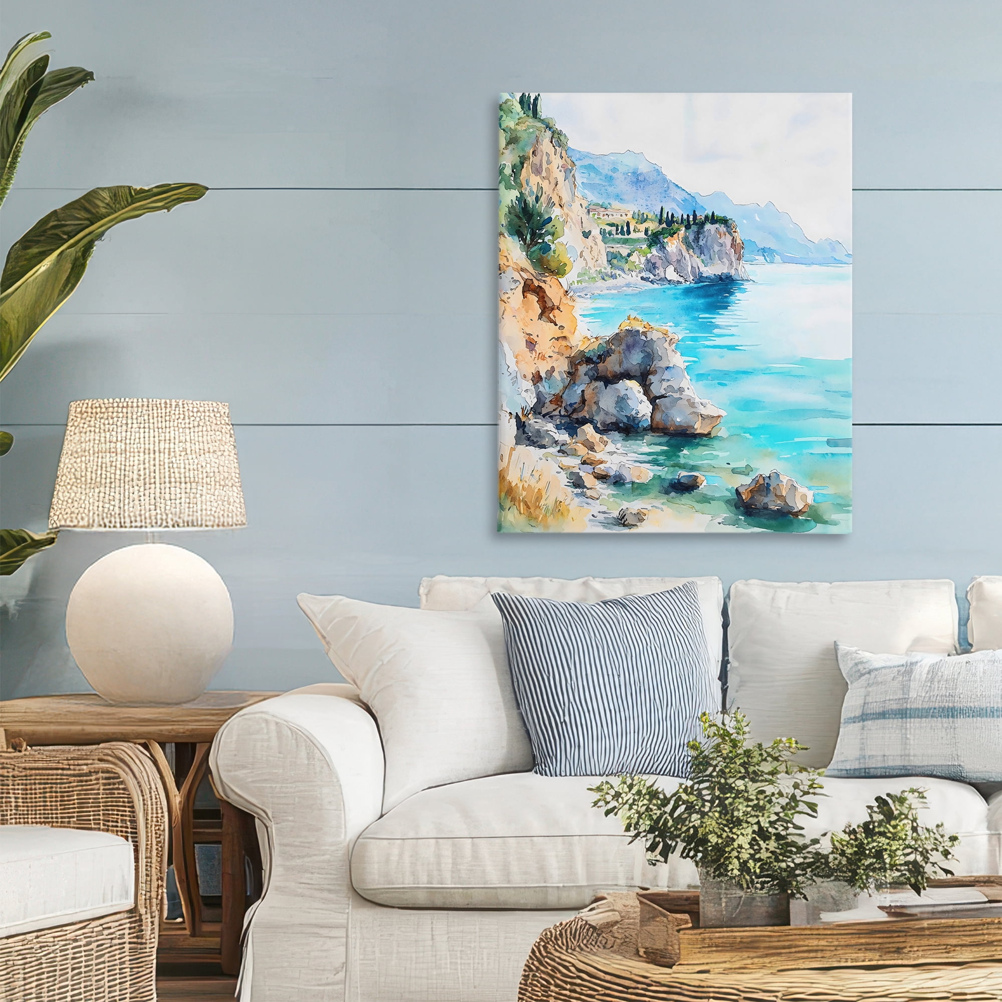 Stupell Industries Azure Italian Coastline Canvas Wall Art, design by LSR Design Studio