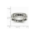 thumbnail image 2 of Stainless Steel With Black Rubber Scroll Design 7mm Band Ring - Size 9, 2 of 2
