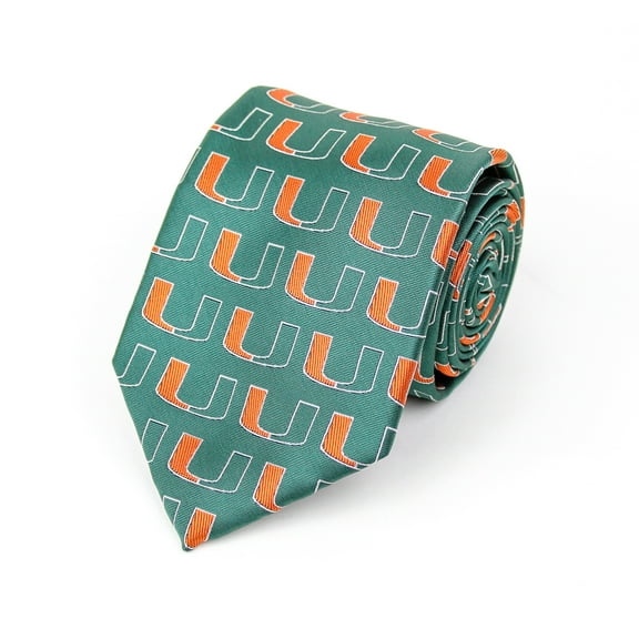 Miami Hurricanes Repeating Necktie - Donegal Bay - Unisex - One Size