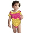 thumbnail image 2 of Xecao Red Ice Cream Pattern Baby Climbing Bodysuit Short Sleeve Onesie Unisex 0-12 Months Baby Shirt Newborn Outfits Crotch snap design-9M, 2 of 6