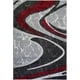 Tapis à Motif Abstrait en Spirales de Couleur Rouge Gris Noir, 3x5 (2'7" x 4'11", 80cm x 150cm) – image 1 sur 5