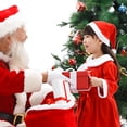 thumbnail image 4 of Gorros rojos de Papá Noel para adultos, niños, mujeres y hombres, gorros navideños suaves, suministros para fiestas navideñas, gorros de tela no tejida, suministros de decoración navideña para el hoga, 4 of 5