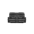 thumbnail image 2 of Titan Furnishings Modern Faux Leather Console Loveseat in Gray, 2 of 13