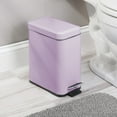 thumbnail image 2 of mDesign Small 1.3 Gallon Rectangle Metal Step Can, Liner/Handle, Wisteria Purple, 2 of 7