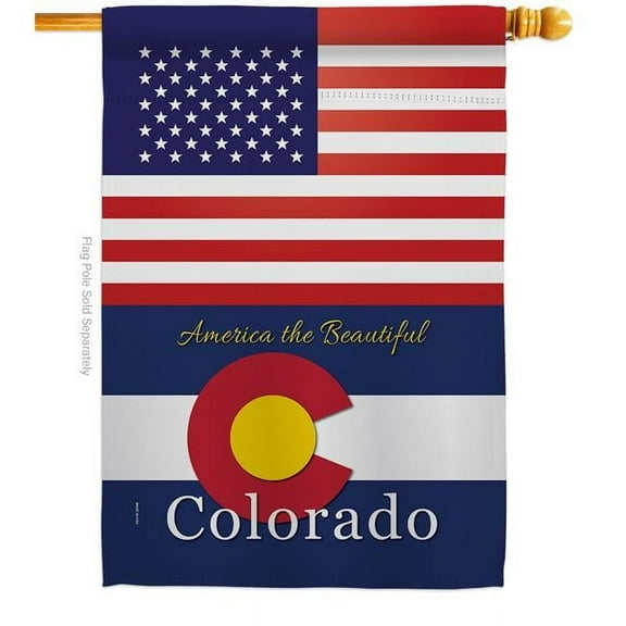 Americana Home & Garden H140557-BO 28 x 40 in. USA Colorado American State Vertical House Flag with Double-Sided Decorative Banner Garden Yard Gift