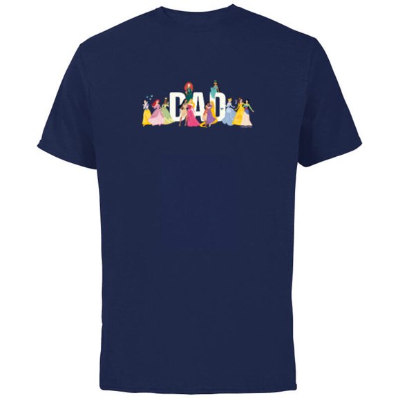 Disney Princess Squad Dad Family Trip Vacation Reunion - Short Sleeve Cotton T-Shirt for Adults - Customized-Navy
