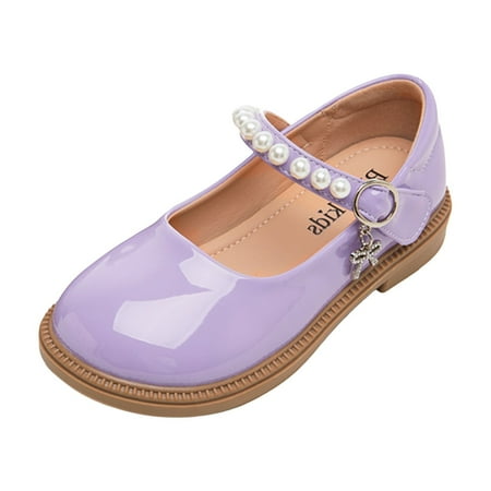 eczipvz Flats for Girls Oxford Wedding Dress Shoes Classic School Uniform Flats Formal Casual Loafer for Toddler Little Kid Purple 13 Little Kid