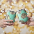 thumbnail image 2 of 12oz Stemless Wine Tumblers Cute Green Hedgehog Pattern Vacuum Insulated Stainless Steel Travel Tumbler Cups Mug with Lid and Straw for Champaign,Cocktail,Beer with Cleaning Brush, 2 of 5