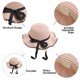 thumbnail image 3 of Sombrero de 56-58cm de circunferencia para mujer, protector solar de verano, sombrero de ala grande, sombrilla de viaje, sombrero de paja para playa, sombrero para el sol con lazo, 3 of 5