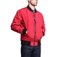 thumbnail image 2 of Victorious Men's Lightweight Contrast MA-1 Bomber Flight Jacket JK752 - Red - 3X-Large, 2 of 7