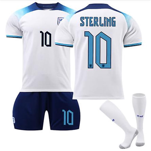 SWhite 10B2023 Traje de jersey de fútbol de nuevo diseño para hombres y mujeres Kane 9 # Grealish 7 # Sterling 10 # Blanco Manga corta Deporte para niños Uniformes de fútbol para correr esquí esquí Gafas de esquí