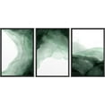thumbnail image 2 of PixonSign Framed Wall Art Set Vibrant Green Gradient Pastel Paint Stroke Landscape Collage Abstract Canvas Print Modern Art Decor for Living Room, Bedroom, Office -24"x36"x3 Panels Black, 2 of 5