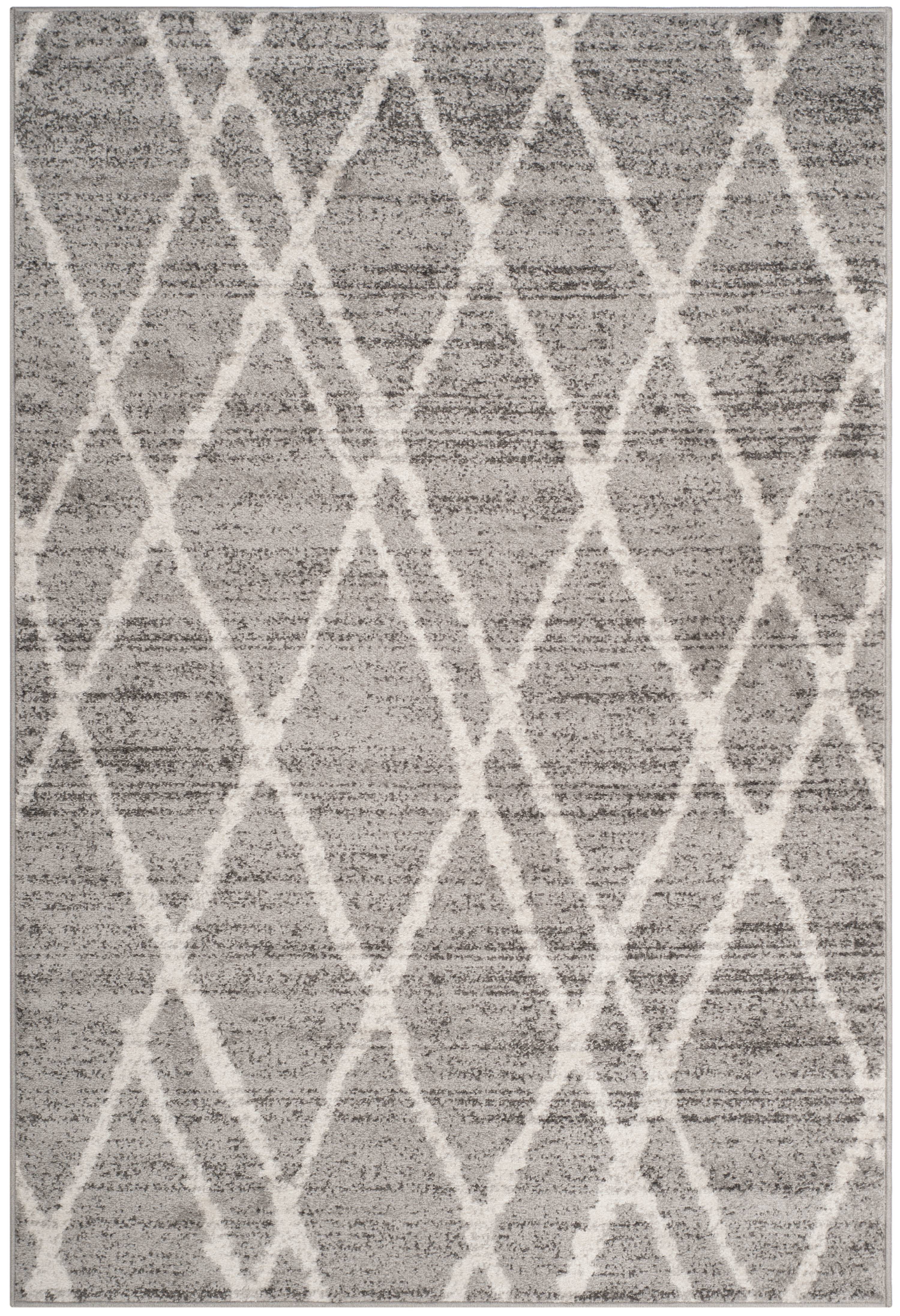 SAFAVIEH Adirondack Cody Geometric Area Rug, Ivory/Silver, 8' x 8' Square