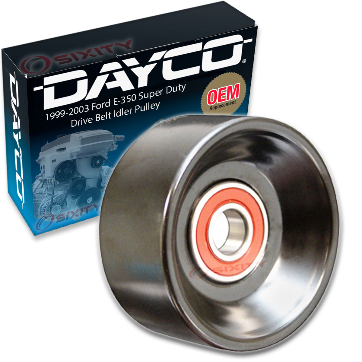 Dayco Drive Belt Idler Pulley compatible with Ford E350 Super Duty 5