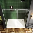 thumbnail image 3 of Shower Door, 48 in W x 72 in Frameless Bypass Sliding Shower Door, Glass Shower Door 5/16" (8 mm) Tempered Glass with Explosion-Proof Film Bath Sliding Door Stainless Steel Chrome, 3 of 9