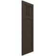 thumbnail image 2 of Ekena Millwork 12"W x 33"H True Fit PVC San Miguel Mission Style Fixed Mount Shutters, Raisin Brown (Per Pair - Hardware Not Included), 2 of 7