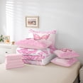 thumbnail image 6 of jejeloiu Cartoon Leopard Pattern 7-Piece Twin Bedding Sets,Cute Butterfly Bedding Comforter Set,Pink Glitter Print Sheet Sets For Kids,Ultra Soft Home Decor Reversible, 6 of 8