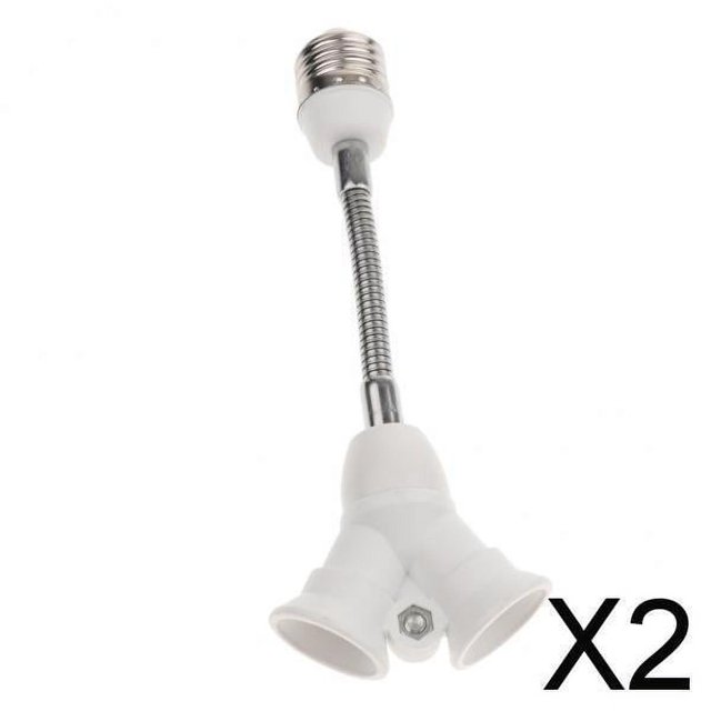 Adaptador de casquillo de bombilla E27 a E14 doble - Convertidor de bombilla doble 2 piezas
