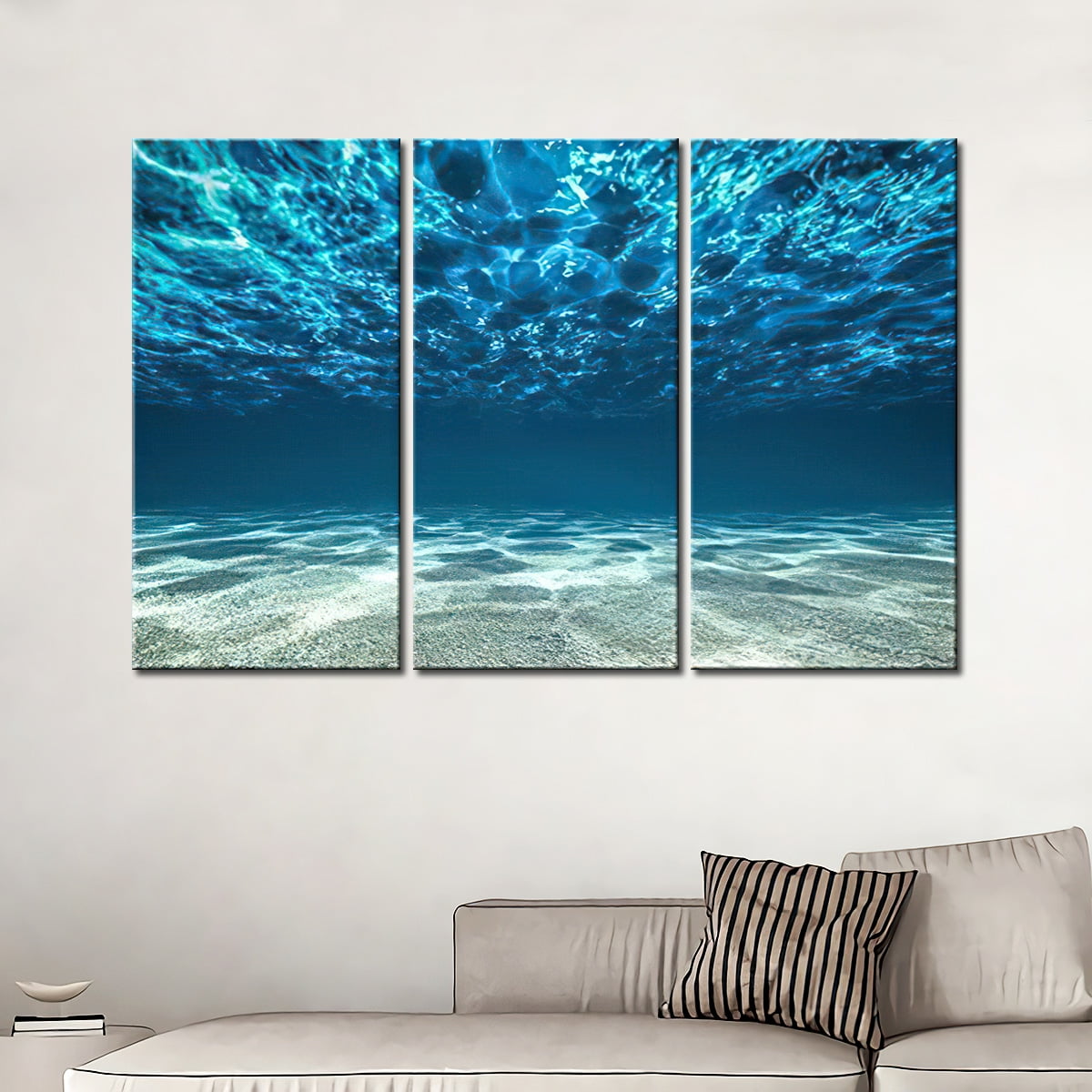 3 Panel Blue Ocean Wall Art Painting Seascape Picture Print On Canvas