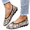 thumbnail image 4 of Zapatos de mujer Punta redonda Retro Moda Estampado de serpiente Fácil de poner y quitar Zapatos casuales perezosos Wmkox8yii FOPL1611, 4 of 9