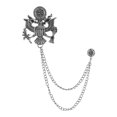 thumbnail image 3 of Broche de cadena con águila, alfiler para traje o camisa, cadena decorativa colgante para traje. Plata antigua, 3 of 9