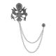 thumbnail image 3 of Broche de solapa con cadena de borlas, elegante broche de traje de aleación informal, decoración para novio Plata antigua, 3 of 9