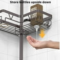 thumbnail image 5 of KEGII 4-Tier Corner Shower Caddy Tension Pole - Waterproof Shower Rod Organizer, Floor to Ceiling Tension Rod 25-114.2 inch, Stainless Steel Corner Shower Shelf, Bronze, 5 of 15