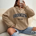 thumbnail image 6 of Women's Hoodies & Sweatshirts Women Solid Basic Letter Loose Hoodie Sweatshirt Long Sleeve Pocket Drop Shoulder Pullovers Top, 6 of 6