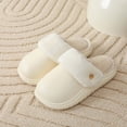 thumbnail image 2 of Xfvqtps Unisex House Slippers Detachable Washable Button Fleece Lining Solid Color Soft Thick Sole Memory Foam Slip on Non-Slip Comfortable Cozy Indoor Warm Winter Fuzzy Slippers, 2 of 9