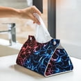 thumbnail image 5 of Goofa Red And Blue Lightning Pattern Triangle Square Tissue Box Cover, Modern PVC Leathe Facial Paper Holder,Decorative Holder/Organizer for Bathroom Vanity Countertop, 5 of 9