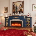 thumbnail image 7 of 90" Fireplace with Mantel, Large Farmhouse TV Stand with 36" Firewood Fireplace, LED Entertainment Center with Power Outlets Adjustable Shelves, 7 of 7