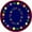 Blue, variant on Joy Carpets Kid Essentials First Lessons 7'7" Round Area Rug in Color Red