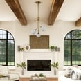 thumbnail image 3 of Claxy 3-Light Gold Chandelier Light with Globe Milk Glass Shade, 3 of 8