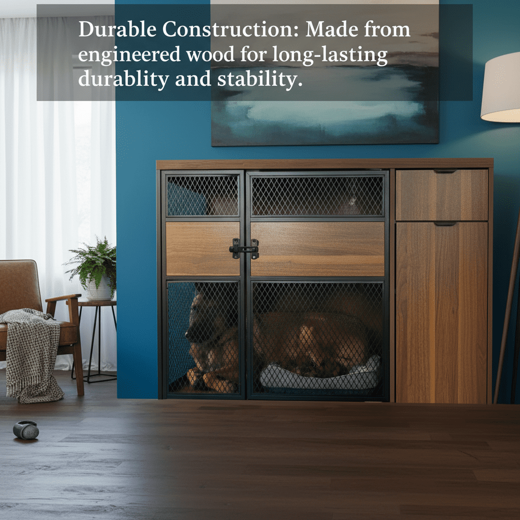 Lucky Kennels Clover Console Furniture Style 1 48" Wooden Crate for Dogs