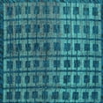 thumbnail image 1 of Ahgly Company Indoor Square Oriental Turquoise Blue Modern Area Rugs, 3' Square, 1 of 4