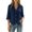 *Navy, variant on VBVC Women's Cotton Linen Button Down Shirts , Asymmetrical Hem Blouses For Women , Ladies' Collared 3/4 Sleeve Tops, S-2XL
