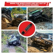 TYT Off-Road Winch Rope Kit - 3/16 x 50, 8500 Lbs - Black Synthetic Winch Cable with Protective Sheath, Heavy-Duty Hook, Safety Pull Strap & Rubber Stopper - Ideal for 4WD ATV UTV Vehicles