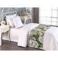 thumbnail image 2 of Floral Bed Runner, Romantic Innocent White Roses English Garden Inspired Petals, Decorative Accent Bedding Scarf for Hotels Homes & Guest Rooms, Twin, Olive Green Ivory and Emerald, by Ambesonne, 2 of 3