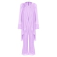 thumbnail image 4 of inlzdz Womens Chiffon Pant Suits 3 Piece Mother of The Bride Wedding Outfit Evening Cocktail Party Suit 04 Lavender XXL, 4 of 7