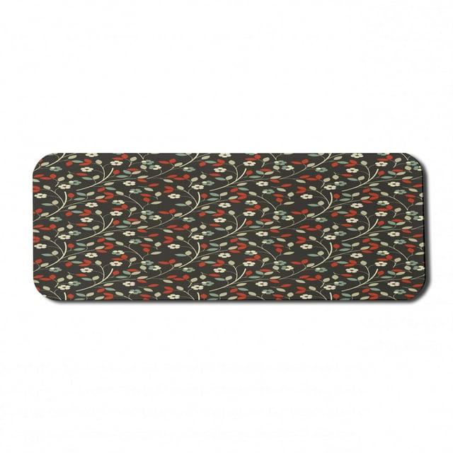 Floral Computer Mouse Pad, Nostalgic Romantic Garden Pattern with Little Flowers and Leaves Traditional Look, Rectangle Non-Slip Rubber Mousepad Large, 31" x 12" Gaming Size, Multicolor, by Ambesonne