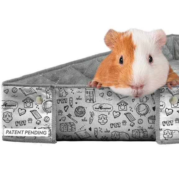 Paw Inspired Critter Box Raised Wall Guinea Pig Cage Liner for C&C Cage, Washable Waterproof Fleece Bedding with Leakproof Corner Protection for Guinea Pigs, Rabbits, and Small Animals (C&C 2x3)