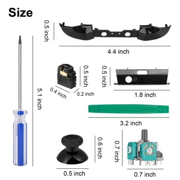 Black Thumbsticks Joysticks Set For Xbox One S Controller (1537, 1697, 1708)