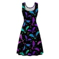 thumbnail image 4 of Mujeres Casual sin mangas tanque vestidos cuello redondo verano Halloween estampado vestido para fiesta Pompotops  ghjkhdj6158, 4 of 5