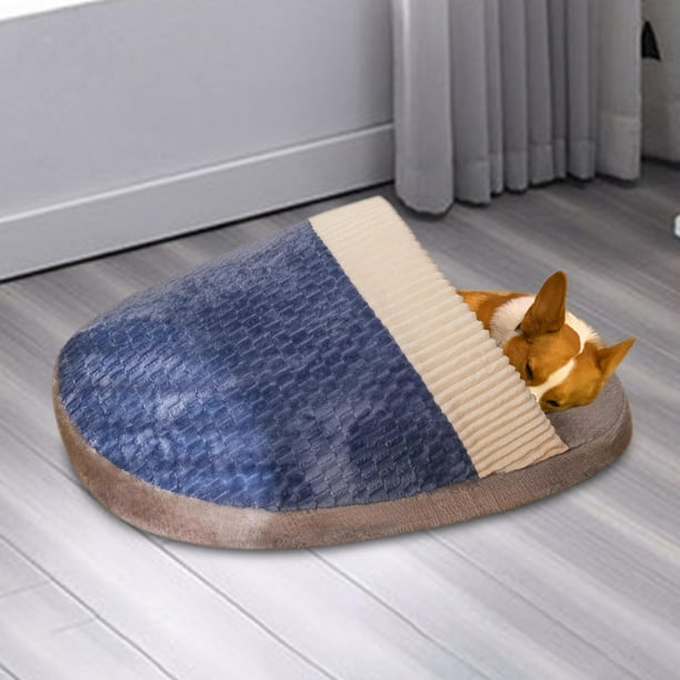 Zapatilla tipo nido para gatos semicerrada, saco de dormir para otoño e invierno, tienda de campaña autocalentable para gatos, casa cálida para gatos, , azul, l Yinane Camas para gatos