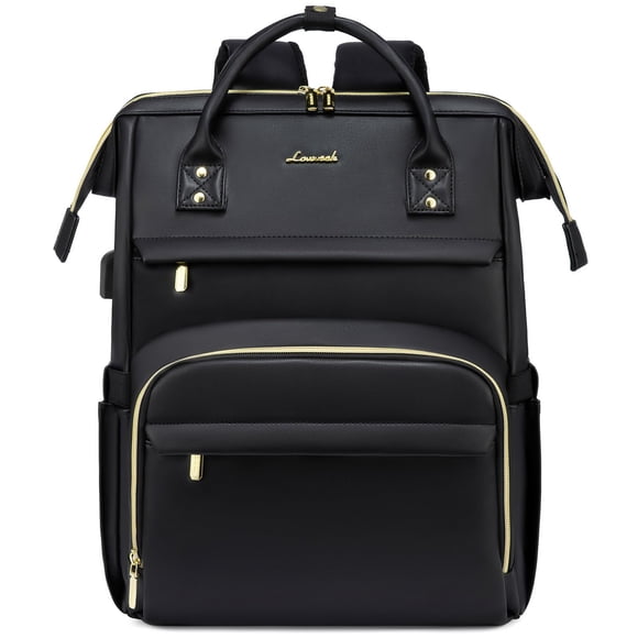 Mochila para portátil LOVEVOOK de piel de 15.6 pulgadas con puerto USB para mujer