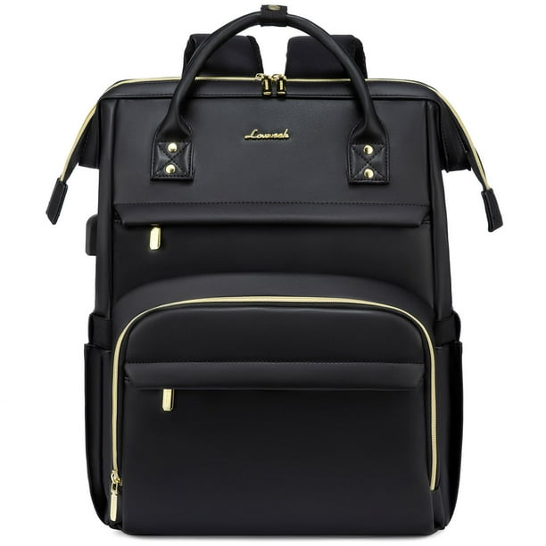 Mochila para portátil LOVEVOOK de piel de 15.6 pulgadas con puerto USB para mujer