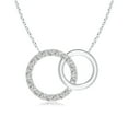 thumbnail image 1 of Angara Natural Diamond Necklace - Interlocking Diamond Circle Necklace in Platinum for Women, 1 of 8