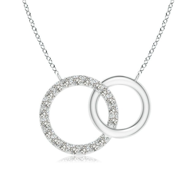 Angara Natural Diamond Necklace - Interlocking Diamond Circle Necklace in Platinum for Women